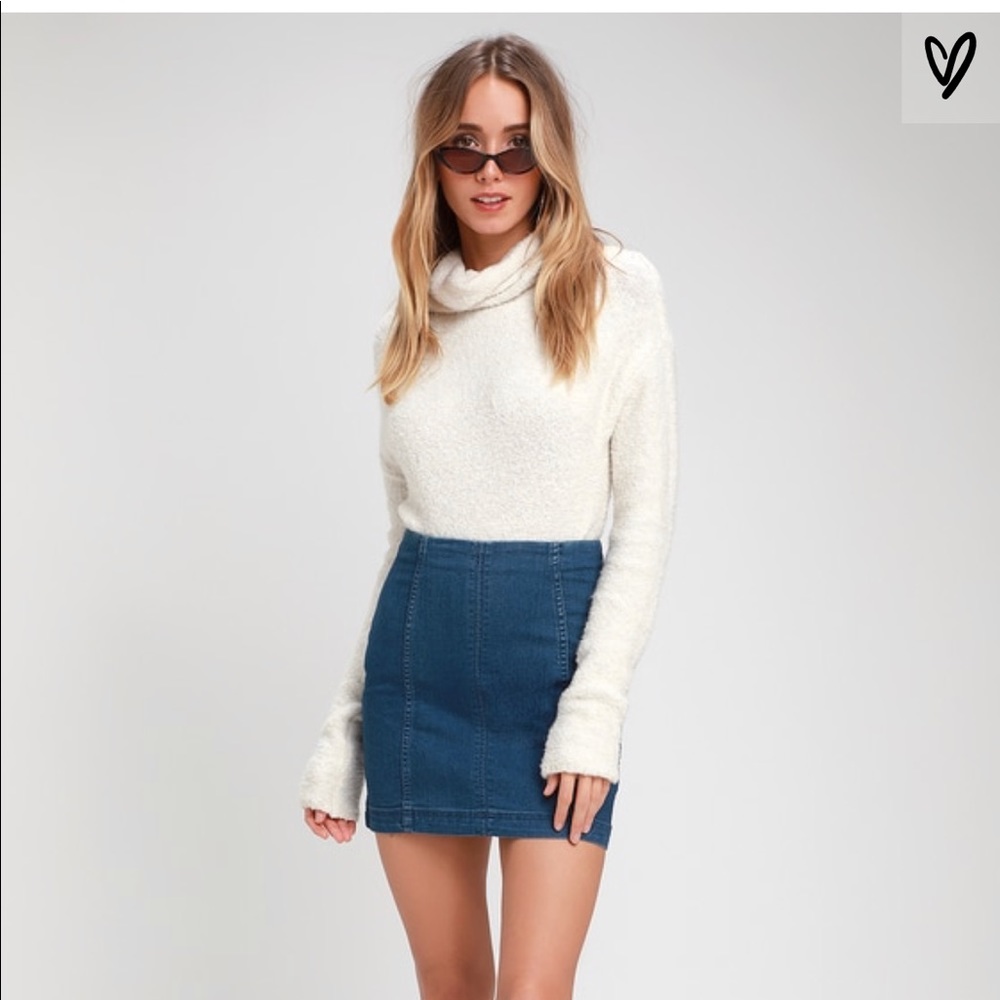 Free People dark wash Denim Skirt